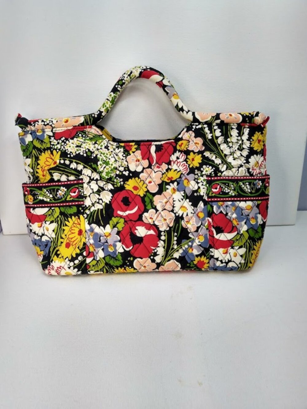 Vera Bradley Gabby Top Handle Satchel Purse Poppy Fields Quilted Floral Retired